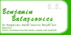 benjamin balazsovics business card